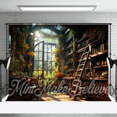 Lofaris Garden Flowers Book Indoor Ladder Spring Backdrop